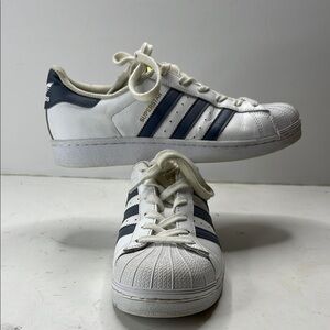 Adidas Superstar White and Gray “3 stripes” Shell Toe Sneakers